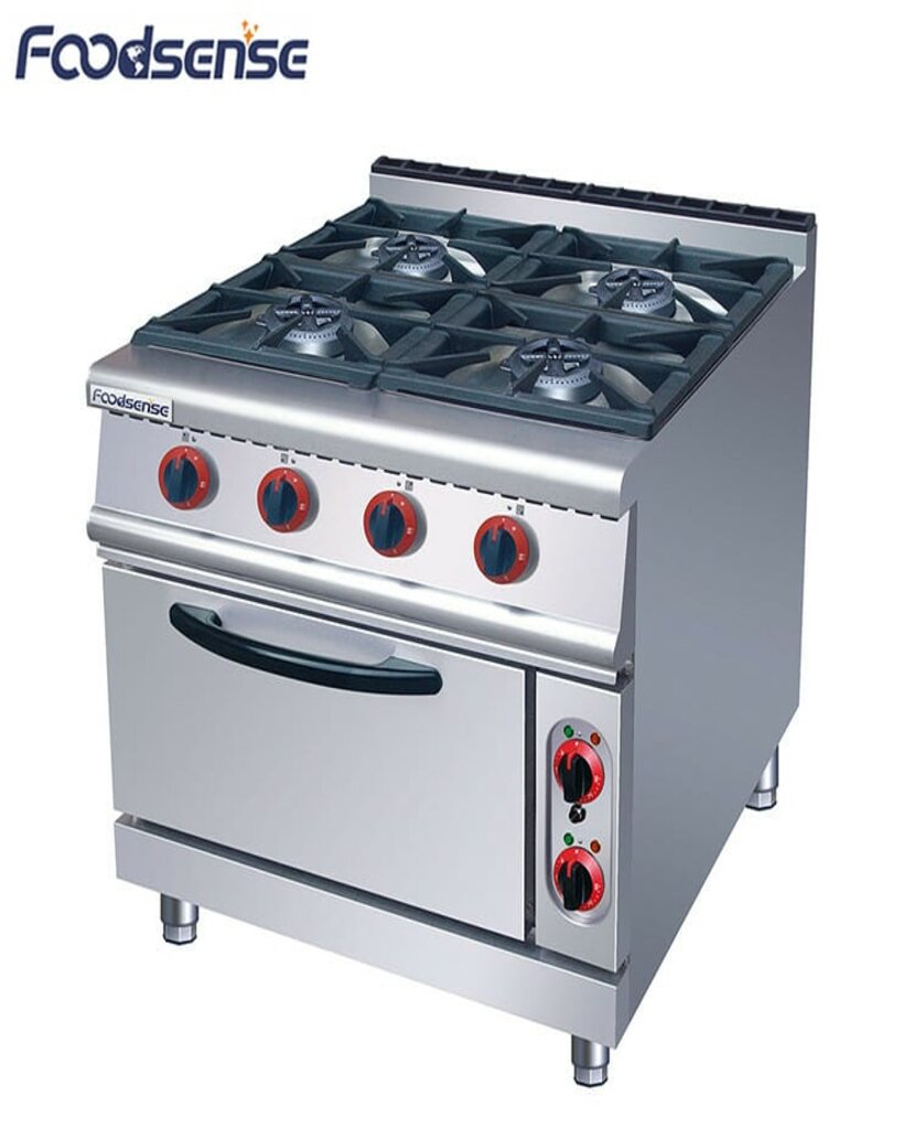 Commercial 4 Burner Gas Stove with Oven